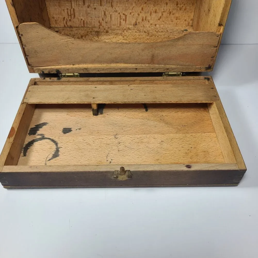 1950s Esquire Shoe Care Chest Box Mid Century Wood Shine Kit VTG - Picture 6 of 10